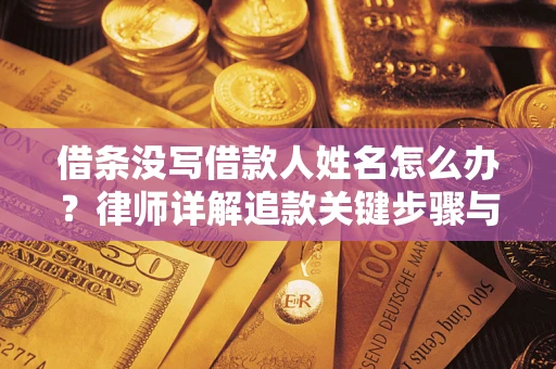 武汉借条没写借款人姓名怎么办？律师详解追款关键步骤与证据链构建