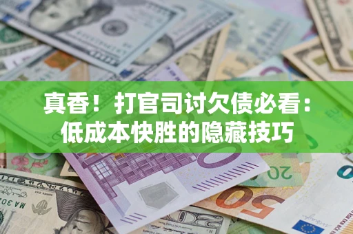 武汉真香！打官司讨欠债必看：低成本快胜的隐藏技巧